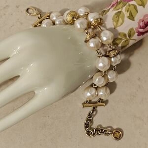 Vintage Givenchy Double Strand Faux Pearls Bracelet